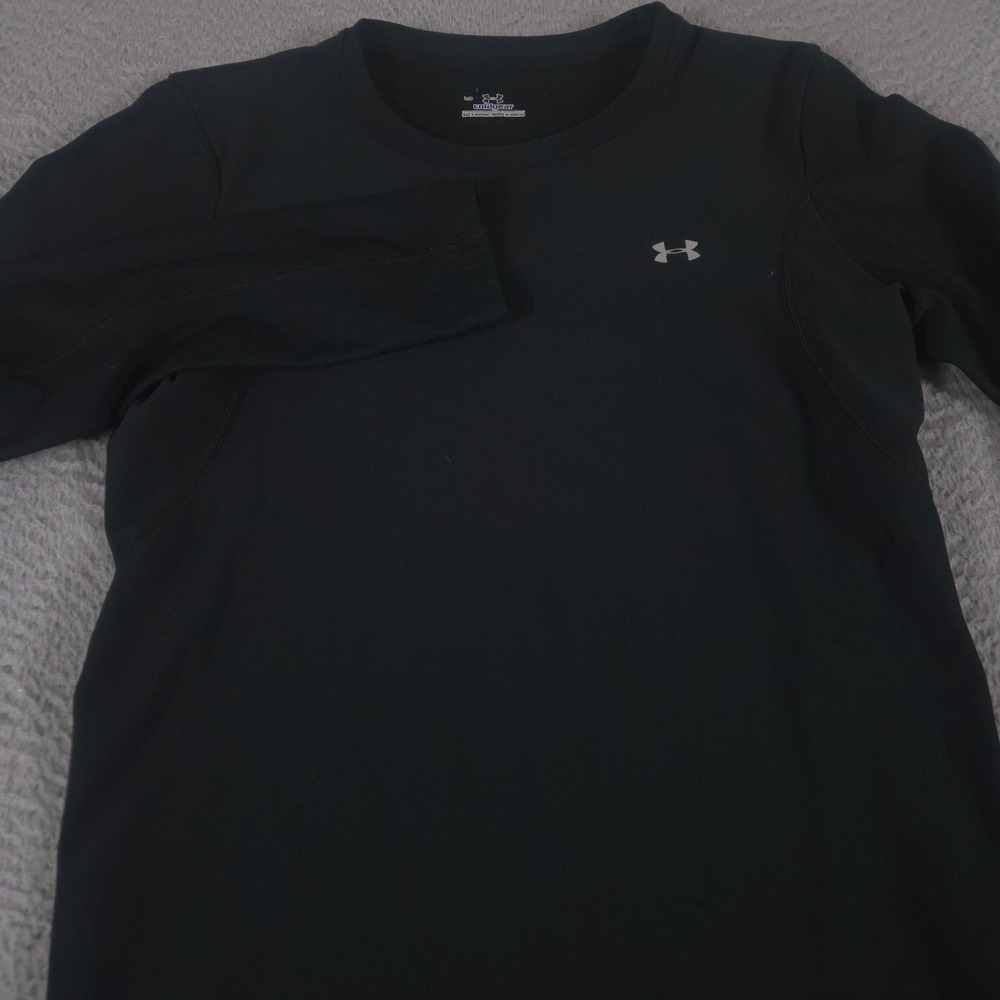 VINTAGE Under Armour Shirt Womens Large Black ColdGear Long Sleeve Mock Y2K